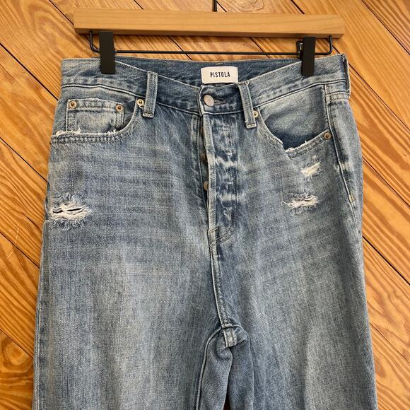 Pistola Cassie Super High Rise Straight Jeans Lucca Distressed - Picture 3 of 8